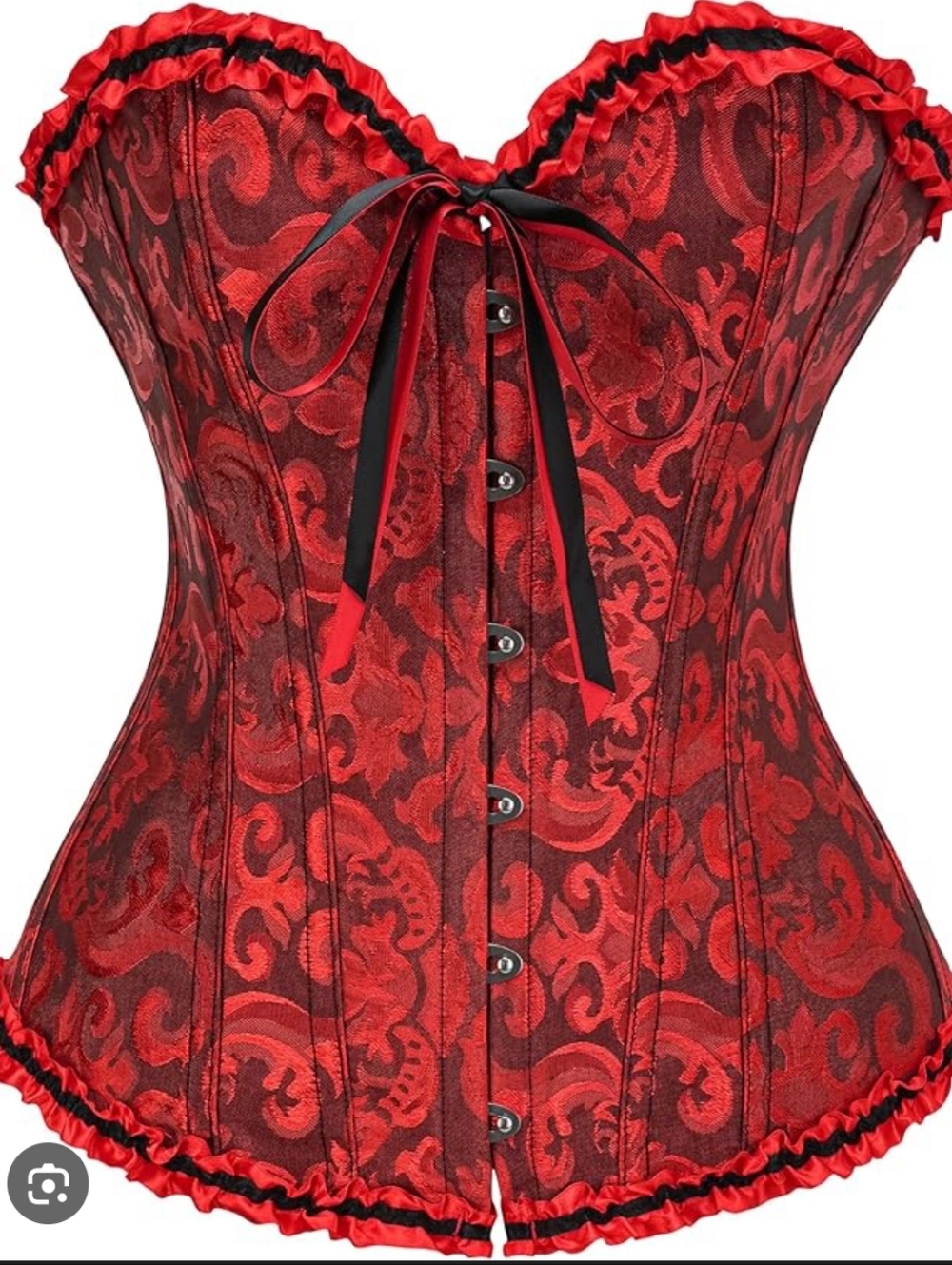 Szivyshi Corset Top Size M Red Black Shapewear Vintage Ties Cute Coquette Girl